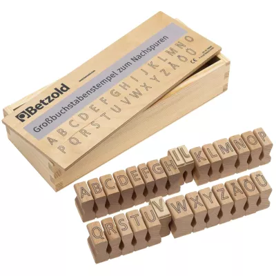 Holzstempel, Alphabetstempel, Buchstabenstempel, Stempelbox, Nachstempel