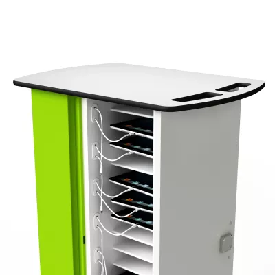kiosk, Ladestation, Tablet-Ladeplatz, Schrank, Grünes Panel