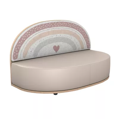 Sofa, Sitzbank, Rückenlehne, Pastell, Regenbogen-Print