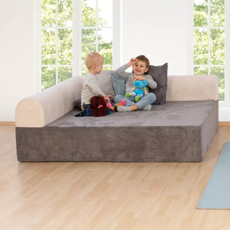 Sofa-Bett, Wohnzimmermöbel, Kinderzimmer, Sofa mit Armlehnen, grau