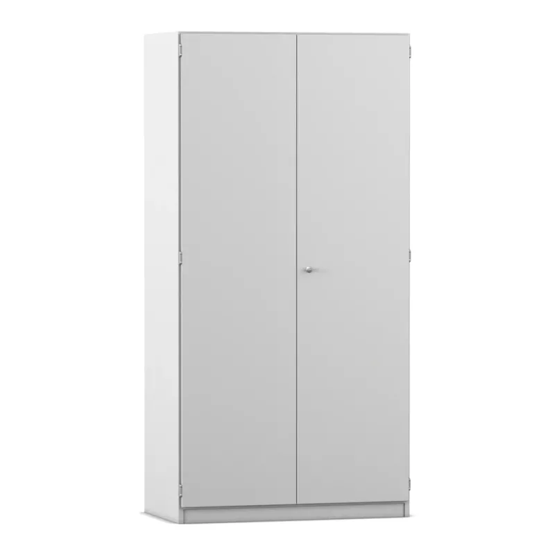 Schrank, Garderobenschrank, Zweitürig, Metall, grau