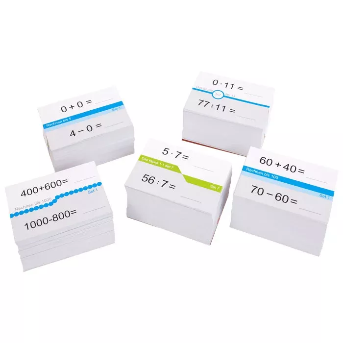 Kärtchen, Begriffe, Mathematikkarten, Additionskarten, Subtraktionskarten