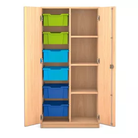 Mittelhoher Schrank, 143,9 x 73,1 x 50 cm, mit 6 Boxen links und 3 Böden