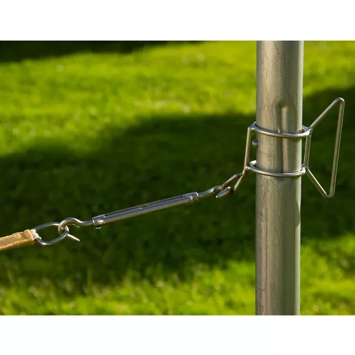 Stahlpfosten, Spannseil, Seilspannsystem, Gartenzaun, Metallbeschläge