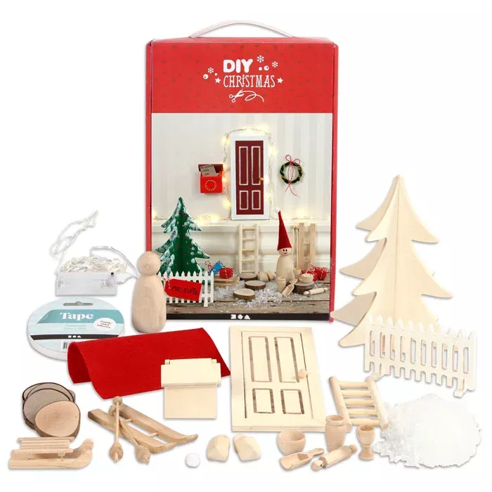 DIY, Weihnachten, Holzbausatz, Miniaturzimmer, Dekoration