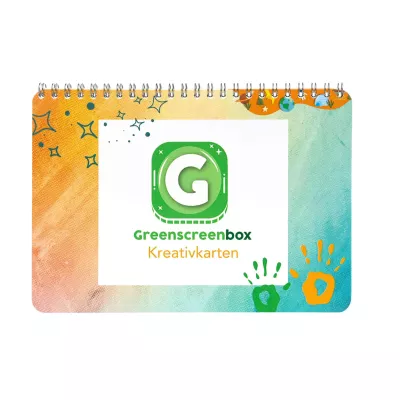 Kreativkarten, Kartenhalter, Grünes Logo, GreenScreenBox, Notizkarte