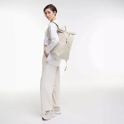 Rucksack, Laptoptasche, Beige, Canvas, Schulterriemen