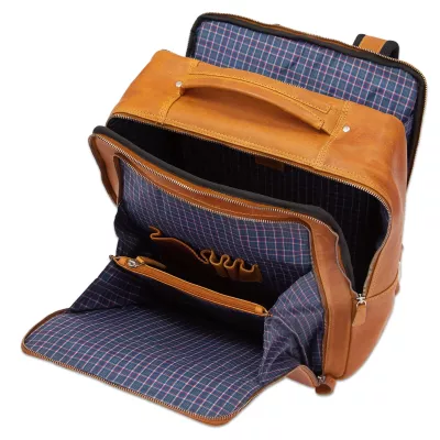 handbag, backpack, leder, braun, innentasche