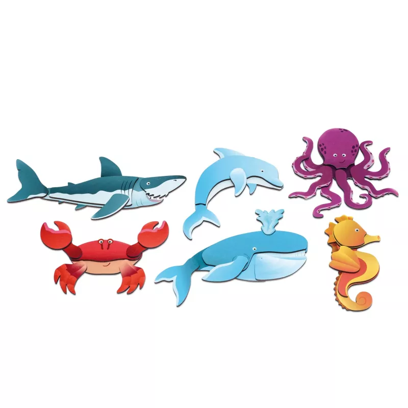 Kinderpuzzle, Tierfiguren, Wassersäugetiere, Meereslebewesen, Puzzlefiguren