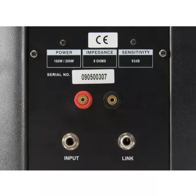 Impedanz 8 Ohm, Eingang, Verbindung, Leistung 100W/200W, Empfindlichkeit 93dB