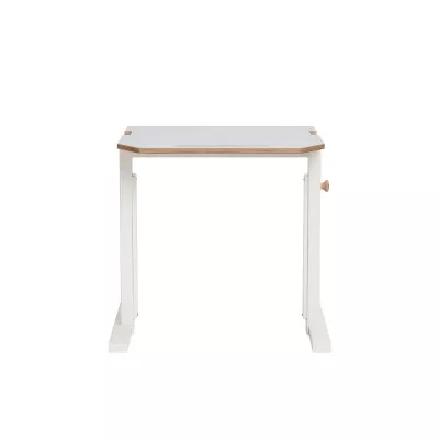 kleiner Schreibtisch, weißer Schreibtisch, Holzkante, verstellbarer Tisch, Klapptisch