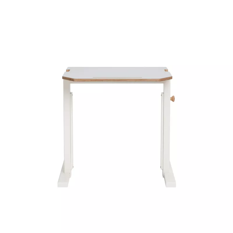 kleiner Schreibtisch, weißer Schreibtisch, Holzkante, verstellbarer Tisch, Klapptisch