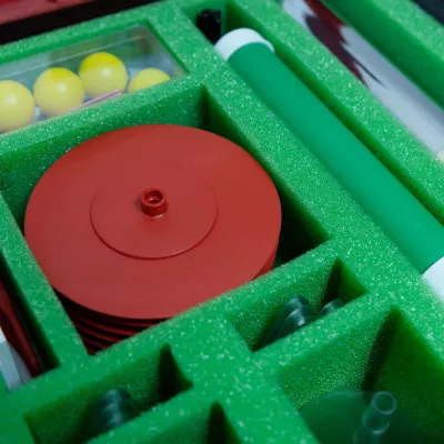 rot disc, Abstandshalter, Werkzeugset, Grillset, grüne Schaumstoffeinlage