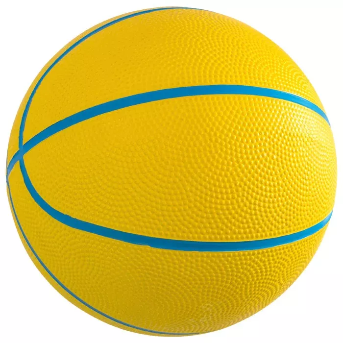 Basketball, Gelb, Textur, Gummi-Oberfläche, Blaue Linien