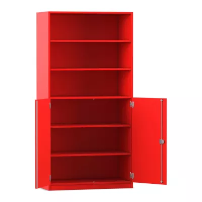 Schrank, Regal, rote Farbe, Schrank mit Türen, Aufbewahrung