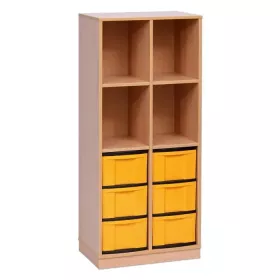 Halbhohes Regal, 151,8 x 66,5 x 40,8, mit 4 Fächern und 6 Boxen