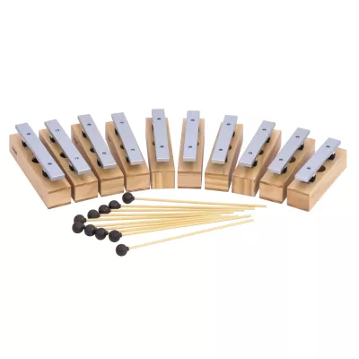 Xylophon, Schlagholz, Holz, Metallplatten, Schlägelset