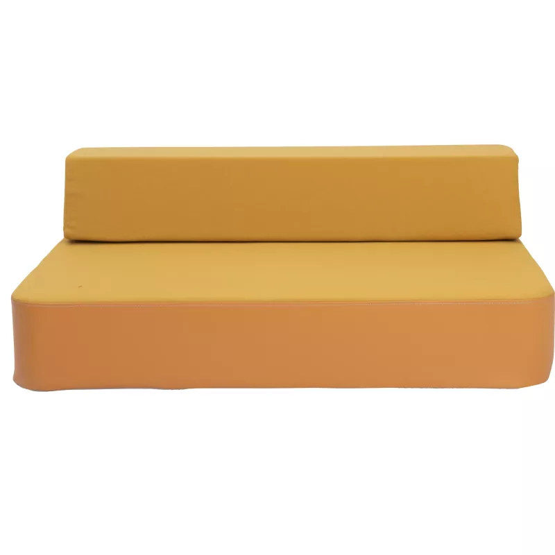 Sofa, Zweisitzer, Garnitur, Kunstleder, Senfgelb