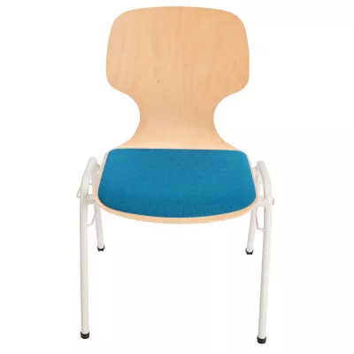 stuhl, schreibtischstuhl, holz, blau, polsterung