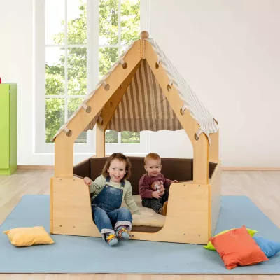 Spielzelt, Kinderzelt, Holzrahmen, Tagesdeko, Kissen