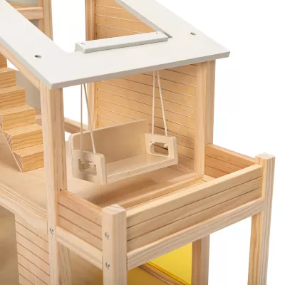 holzbaustelle, holzhaus, spielhaus, horgruppe, spielschaukel