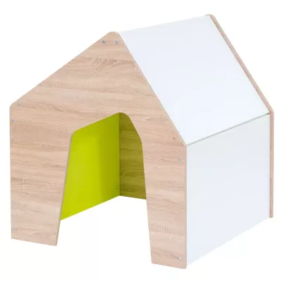 Kinderhaus, Kletterhaus, Holz, Pinguin-Struktur, Farbkontrast