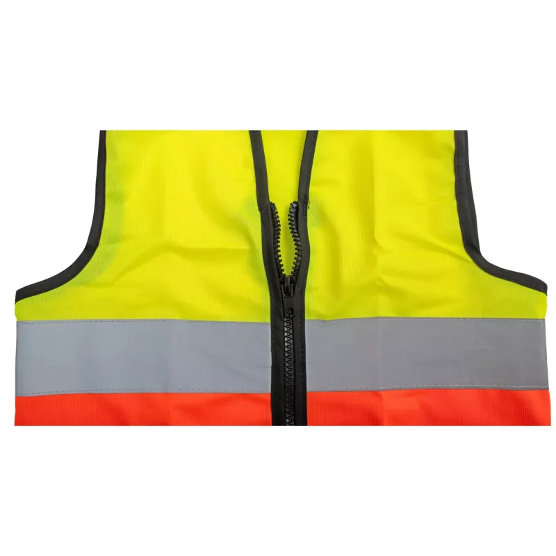 Warnweste, High-Visibility, Reißverschluss, Farbblock, Reflektorstreifen