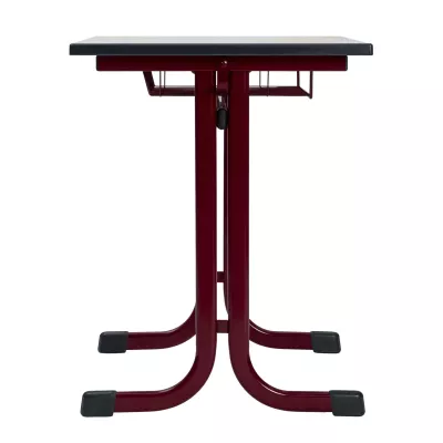 Schultisch, Schreibtisch, Metallgestell, Rote Farbe, Klappfußstütze