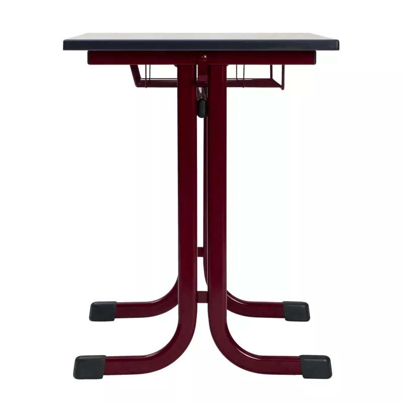 Schultisch, Schreibtisch, Metallgestell, Rote Farbe, Klappfußstütze