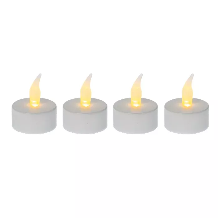 Teelichter, LED-Teelichter, Kleine Kerzen, 4er Set, Kunststoff-Teelicht