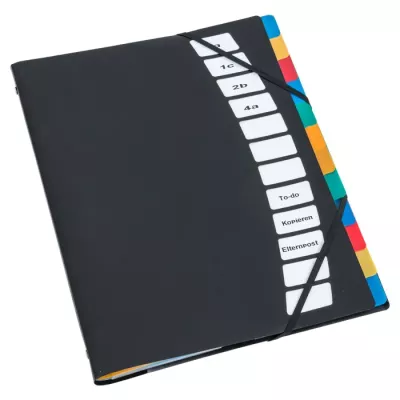 Notizbuch, Kalenderordner, Streifenhefter, Gummi elastische Bindung, Mehrfarbige Seitenmarkierung