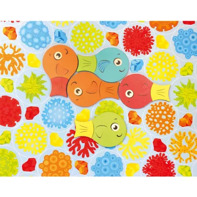 fisch, unterwasserwelt, kinderspiel, holzfiguren, bunte farben