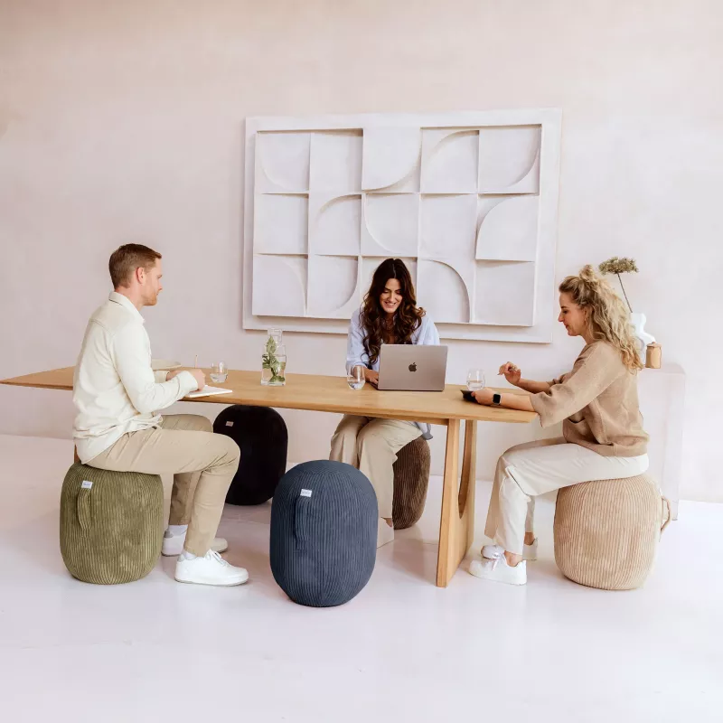 pouf, fußhocker, corduroy, möbel, meeting