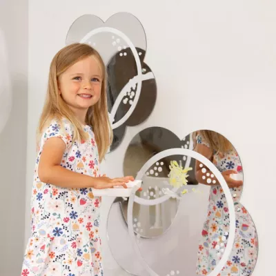 girl, kinder, spielen, spiegel, dekoration