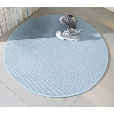 rundstichteppich, runder runder, blaue runde teppich, slipfester teppich, kinder freundlicher teppich