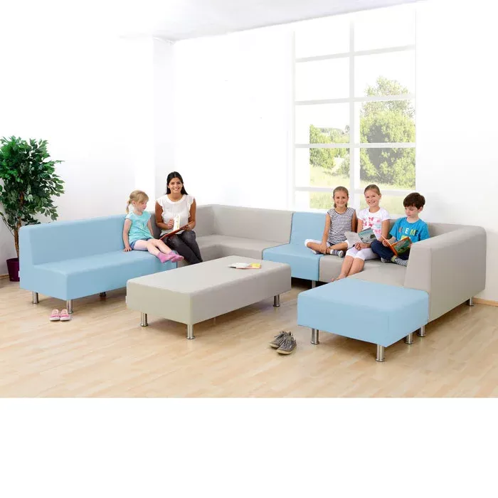 Wohnzimmermöbel, Sofa-Gruppe, Ecksofa, blau, Sammelstaubfrei