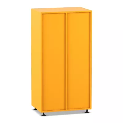 Schrank, Schwebende Türen, Garderobe, Metallstoff, orange