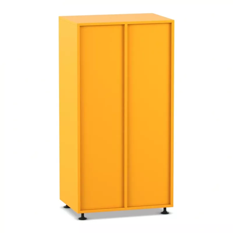 Schrank, Schwebende Türen, Garderobe, Metallstoff, orange