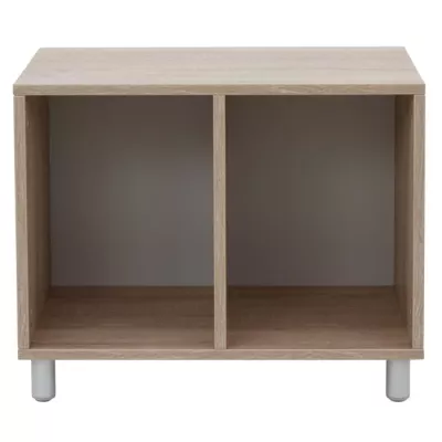 Sideboard, Zweikammer, Holzoberfläche, Eichenfarbene, Füße Aluminium