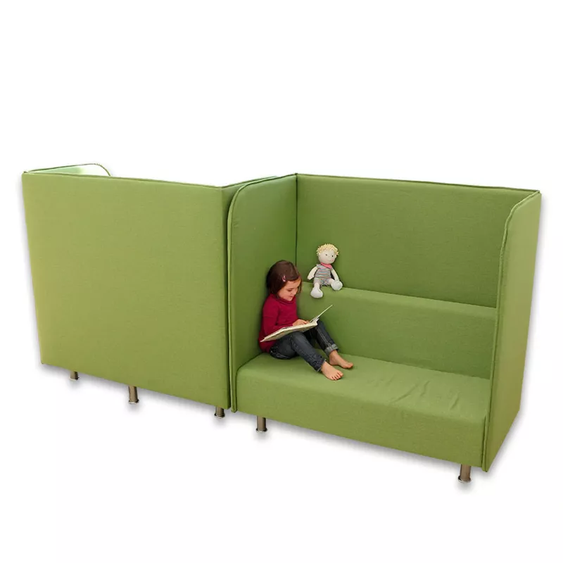 Sofa-Sektion, grün, hohles Ecksofa, Kinderbereich, Kissenfrei