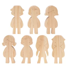 7 Kinder Holzfiguren
