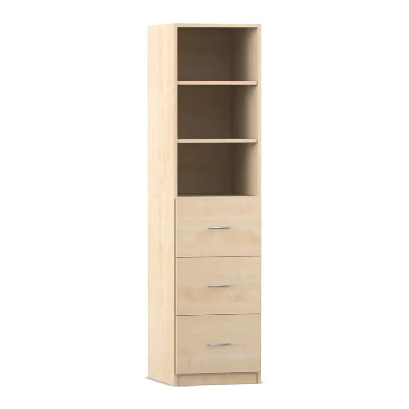 Schrank, Hänge-/Standregal, Offenes Fachregal, Schubladen, Holzoptik