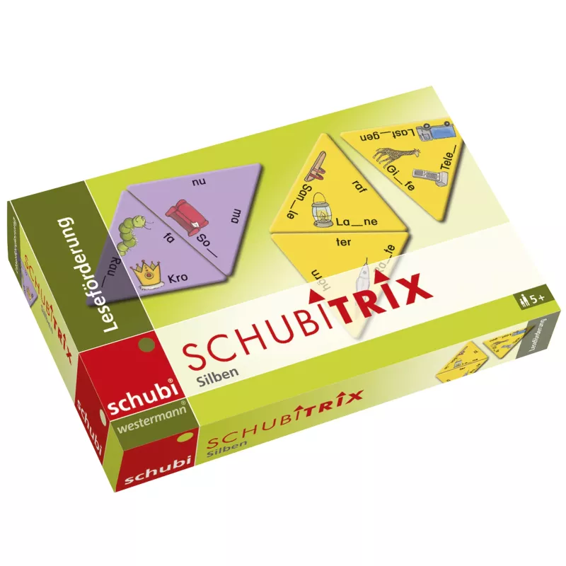 Schubitrx, Bildungsspiel, Leseformung, Würfelpuzzle, Kartenwürfel