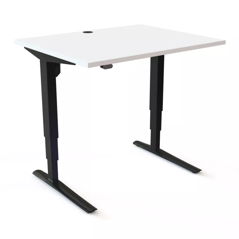 Schreibtisch, Elektrisch höhenverstellbar, White desk, Kabelmanagement, Metallbeine