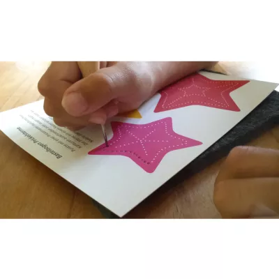 Sternaufkleber, Stempelbild, Handwerk, Stickerei, Papiertafel