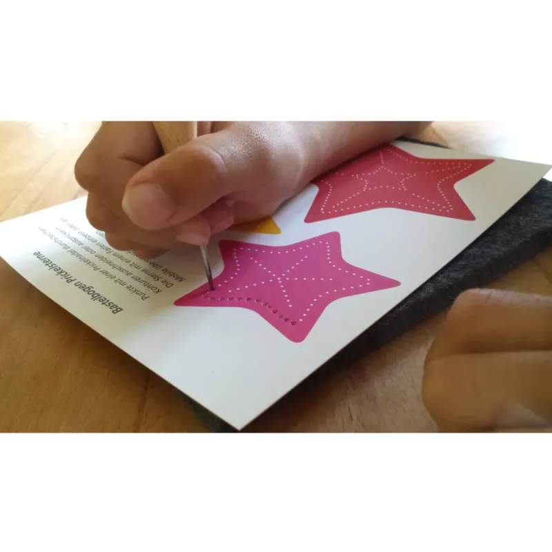 Sternaufkleber, Stempelbild, Handwerk, Stickerei, Papiertafel