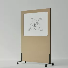 Mobiles Akustik-Whiteboard Silva Beige
