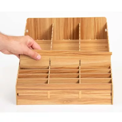 Holzregal, Schubladenorganizer, Arbeitsorganizer, Holz, Modularer Stauraum