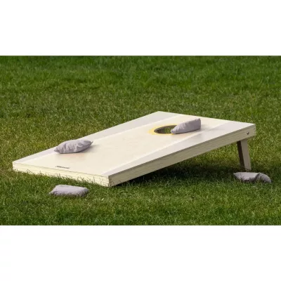Cornhole-Spiel, Wurfspiel, Holzbrett, Beige, Säckchen