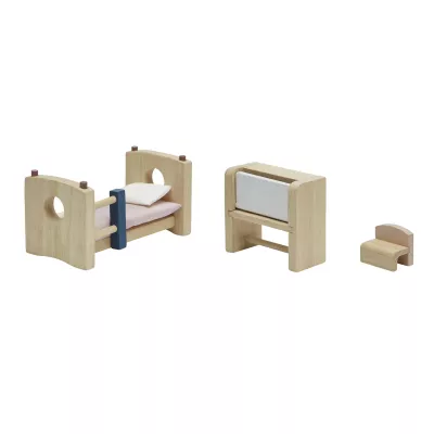 Holzspielzeug, Miniaturbett, Kinderbett, Bettset, Holzblock